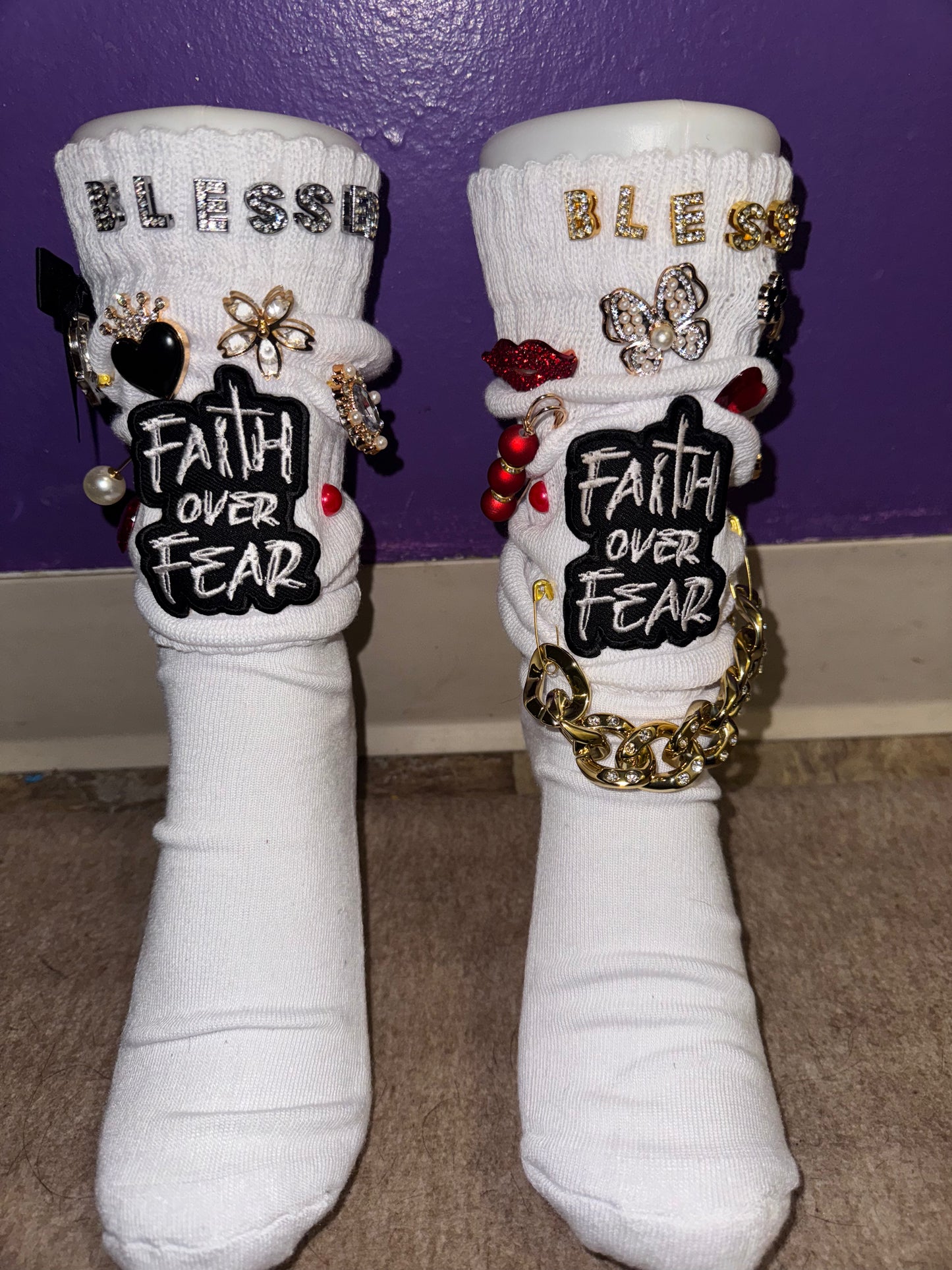 Faith Over Slouch Junk Socks
